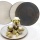 Deko Teller, Schale weiß meliert, glänzend aus Kunststoff, Gr. 33 cm für Tischdeko und Hochzeit