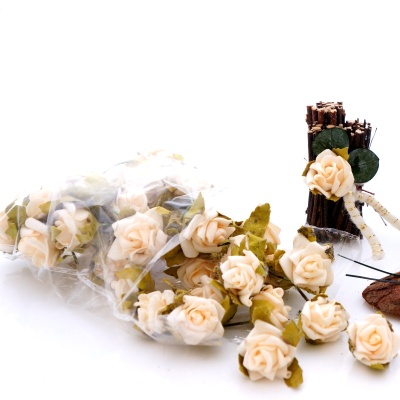 Streurosen für Hochzeit, Softrosen zum Streuen champagner ca. 2 cm, ca. 50 Stück- für Tischdeko Hochzeit und Feste