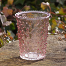 Glastopf | Glasvase rosa Gr. D 10,5 H 13 cm f&uuml;r Tischdeko Vintage oder Landhausstil