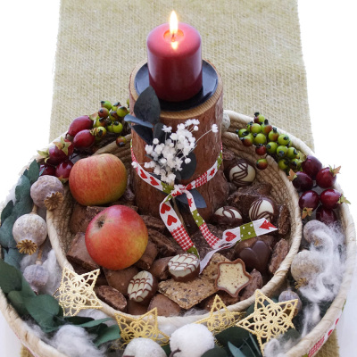Kerzenständer aus Holz H 16cm | Advent - Weihnachten
