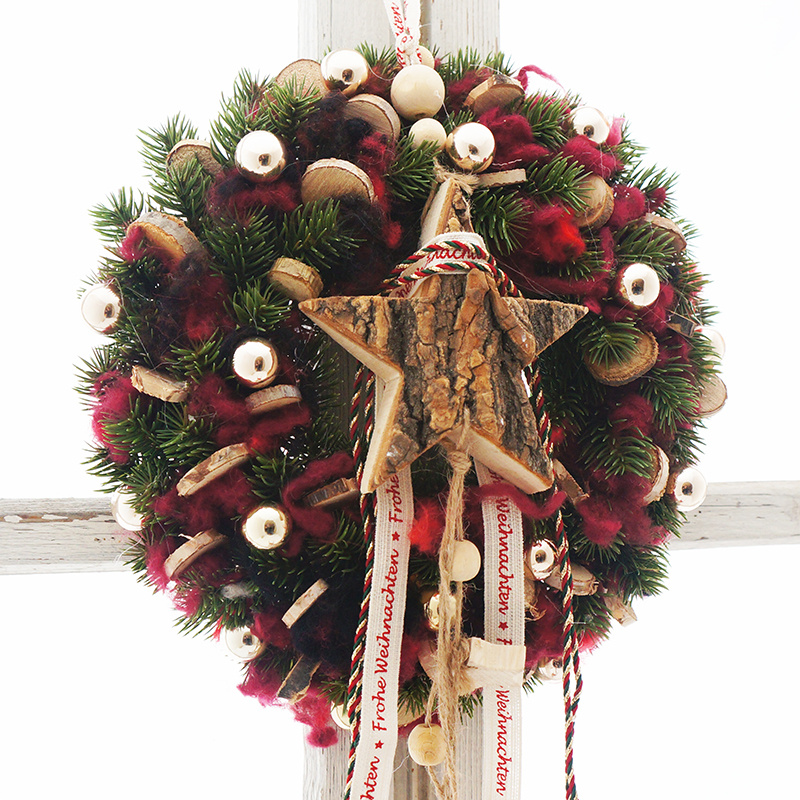 Turkranz Weihnachten Rustikal Mit Holzstern Bastelspass24 De Flo