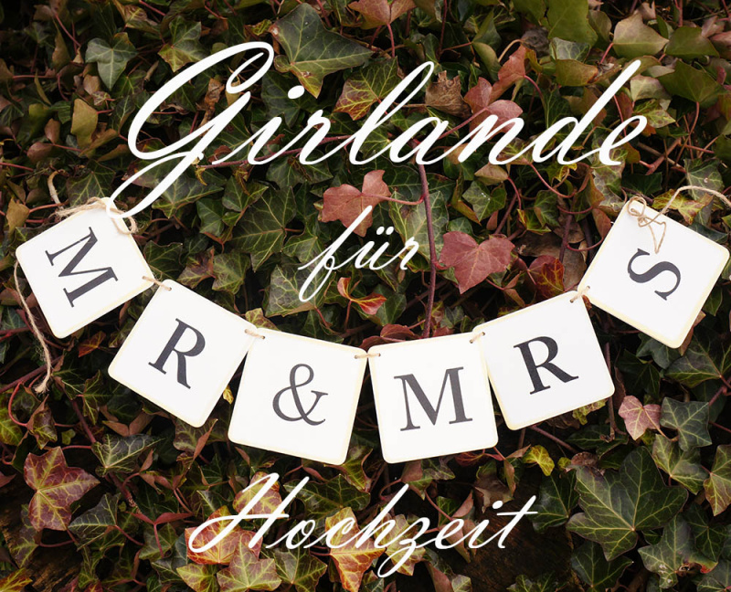 Mr & Mrs Hochzeit Holzschild Buchstaben Creme Dekoration Geschenk 