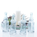 4 Glasflaschen | Flaschenvasen klein H 16,7 cm 2 Modelle...
