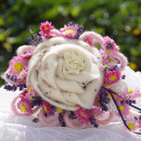 DIY Blumenstrauß mit großer Filzrose & Trockenblumen zum Selbermachen