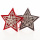 Sterne Ornament | Metall & Filz in rot /silber VE 2 Stk Gr 8 cm