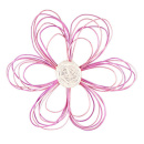 Rattan Blumen Gr. D 10 cm VE 2 St&uuml;ck rosa, Fensterdeko Blumen
