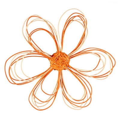 Rattan Blumen 10 cm 2 Stück orange