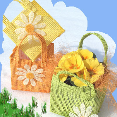 Geschenktasche für Frühjahr und Ostern mit Folie, orange  (ohne Deko)