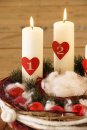 DIY Adventskranz rustikal in rot weiß selber machen