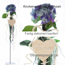 Hortensien Seidenblume, Jade-Hortensie L 56cm, Kunstblume blau-lila