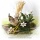 Bellis, Gänseblümchen mit 6 Blüten und Blätter, schöne Seidenblume mit 5 Blüten am Pick L 23 cm, weiß