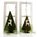 Moostannenbaum H 40 cm für die Fensterdekoration Advent Weihnachten, Landhaus Basteln mit Naturfloristik