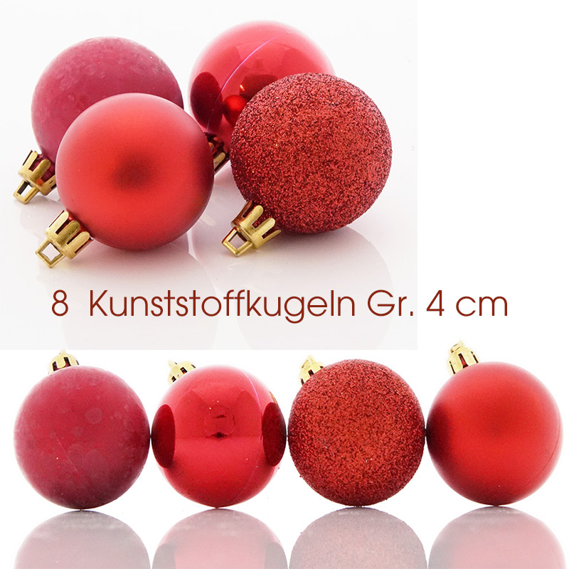 Kunststoffkugeln rot Weihnachten Bastelspass24.de Floristik, Bas