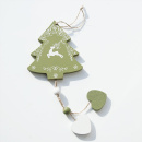 Weihnachtsdeko Holz Baum zum Hängen Gr. L 25 cm B 10 cm grün weiß VE 1 St
