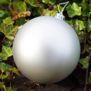 Große Weihnachtskugeln, Kunststoffkugeln nicht zerbrechlich! Gr. 15 cm in silber | matt VE 1 Stück, ohne Deko!