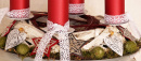 Adventskranz mit viel Natur | rot weiß im Landhausstil selber machen | basteln mit Anleitung