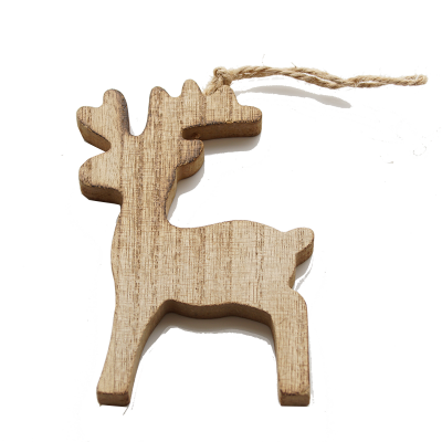 Deko Hirsch Holz Weihnachten, schöner Holzhirsch zum Basteln für Advent und Weihnachten, Gr 8 x 11cm, natur geflammt, Gr. 8 x 11 cm, VE 1 Stück