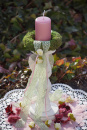 Kerzenständer Vintage Antikholz weiß gr. H 25cm x B 10cm für moderne Tischdeko