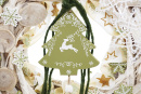 Türkranz Weihnachten selber machen modern in weiß grün mit Landhaus Deko