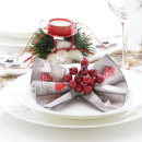 Tischdeko Weihnachten mit Holzschubladen, Zapfen und Wollband Happy selber machen