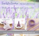 Tischdeko mit Lavendel und Rosen rosa flieder DIY Idee