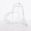Herzmanschette 21 cm x 23 cm  für Brautstrauß, Blumenstrauß Blumenmanschette aus Draht mit Perlen