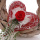 Herzmanschette 21 cm x 23 cm  für Brautstrauß, Blumenstrauß Blumenmanschette aus Draht mit Perlen