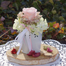Tischdeko rosa weiß im Vintage Stil für Hochzeit und Feste