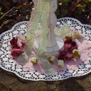 Kerzenständer aus Holz Vintage Stil | Für Tischdeko rosa weiß Hochzeit & Feste