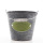 Zink Übertopf, Zinkeimer, Gr D 14,5 cm H 13 cm, grau grün Kräutertopf, Übertopf Landhausstil grau mit Henkel