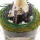 Zink Übertopf, Zinkeimer, Gr D 14,5 cm H 13 cm, grau grün Kräutertopf, Übertopf Landhausstil grau mit Henkel
