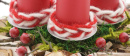 Adventsstern | Adventskranz mit vier Kerzen ausgefallen rot weiß im Landhausstil