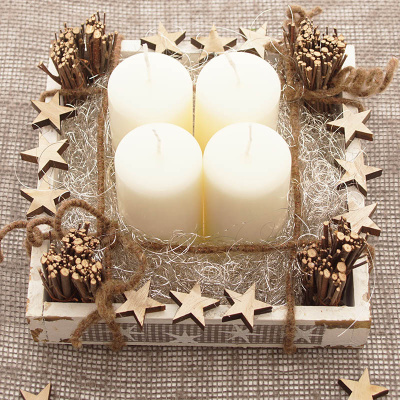 Holzschale quadratisch für Advent