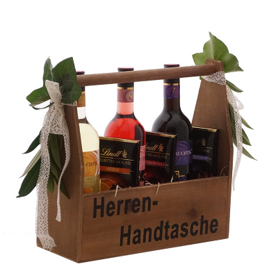 Holzkiste | Geschenkkorb | ausgefallene Geschenkidee für Weinflaschen