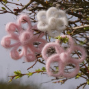 Wollschnur MIT DRAHT, Wolldraht mit Jutekern, L 3 m Stärke 5 mm, echte Schurwolle rosa