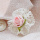 DIY Anstecker Hochzeit Vintage mit Spitzenband selber machen, creme - rosa