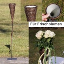 Deko Ständer für Hochzeit und Feste. Rebe natur braun H 90 cm, mit Plastikeinsatz für Frischblumen