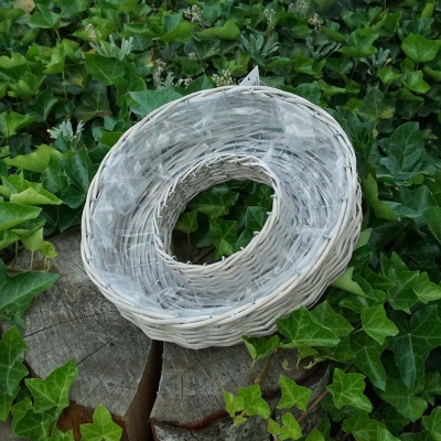 Pflanzring Weide grau mit Folie Gr. 30 x 10 cm für Grabgestecke und Grabschmuck VE 1 Stück