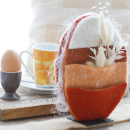 Filzband - Wollband, L 1 m, B 15 cm, zweifarbig, Orange - Rost meliert
