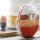 Filzband - Wollband, L 1 m, B 15 cm, zweifarbig, Orange - Rost meliert