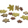 Herbstblätter aus Holz zum Streuen 12 Stück in Box, Streuartikel für den Herbst VE 1 Box