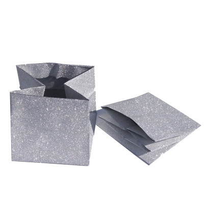 Geschenktaschen silber mit Glitzer 10x10x10cm VE 1 Stk