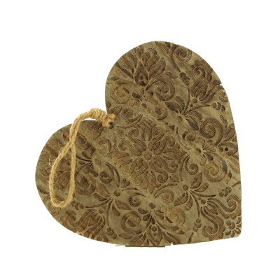 Herz aus Holz, Dekoherz zum Hängen H19 cm, natur braun, Ornament VE 1 Stk