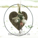 Herz aus Holz, Dekoherz zum Hängen H19 cm, natur braun, Ornament VE 1 Stk