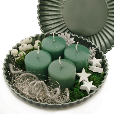 Deko Teller für Advent Weihnachten | 20 cm Metallic mint