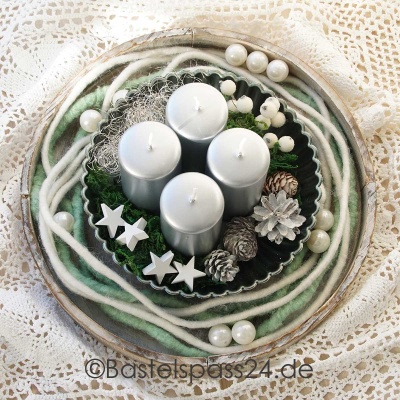 Deko Teller Fur Advent Weihnachten 20 Cm Metallic Mint Bastelspass