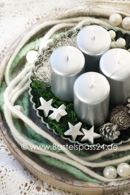 Adventsteller Vintage green | 4 Kerzen modern | basteln