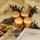 Sternschale Vintage gold / weiß Adventsgesteck mit 4 Kerzen