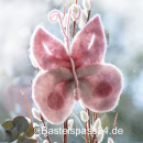 Schmetterling aus Filz, Wollband zweifarbig, 100% Wolle, rosa grau Gr. 15 x14 cm VE 1 St&uuml;ck
