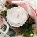 DIY Geschenk Muttertag, Geburtstag, Filztasche mit Rose stabilisiert rot weiß